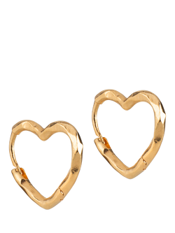 ENAMEL Copenhagen Organic Heart Small Hoop Earrings, Gold, Yellow Gold