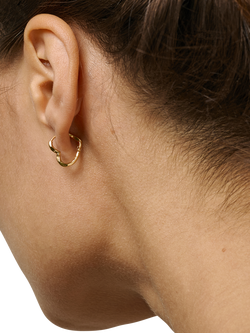 ENAMEL Copenhagen Organic Heart Small Hoop Earrings, Gold - view 2, Yellow Gold