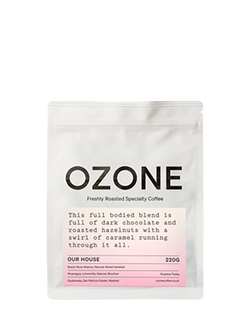 beanz Ozone Coffee Our House Whole Bean Coffee, 220g, Black