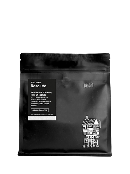 beanz Origin Resolute Whole Bean Coffee, 250g, Black