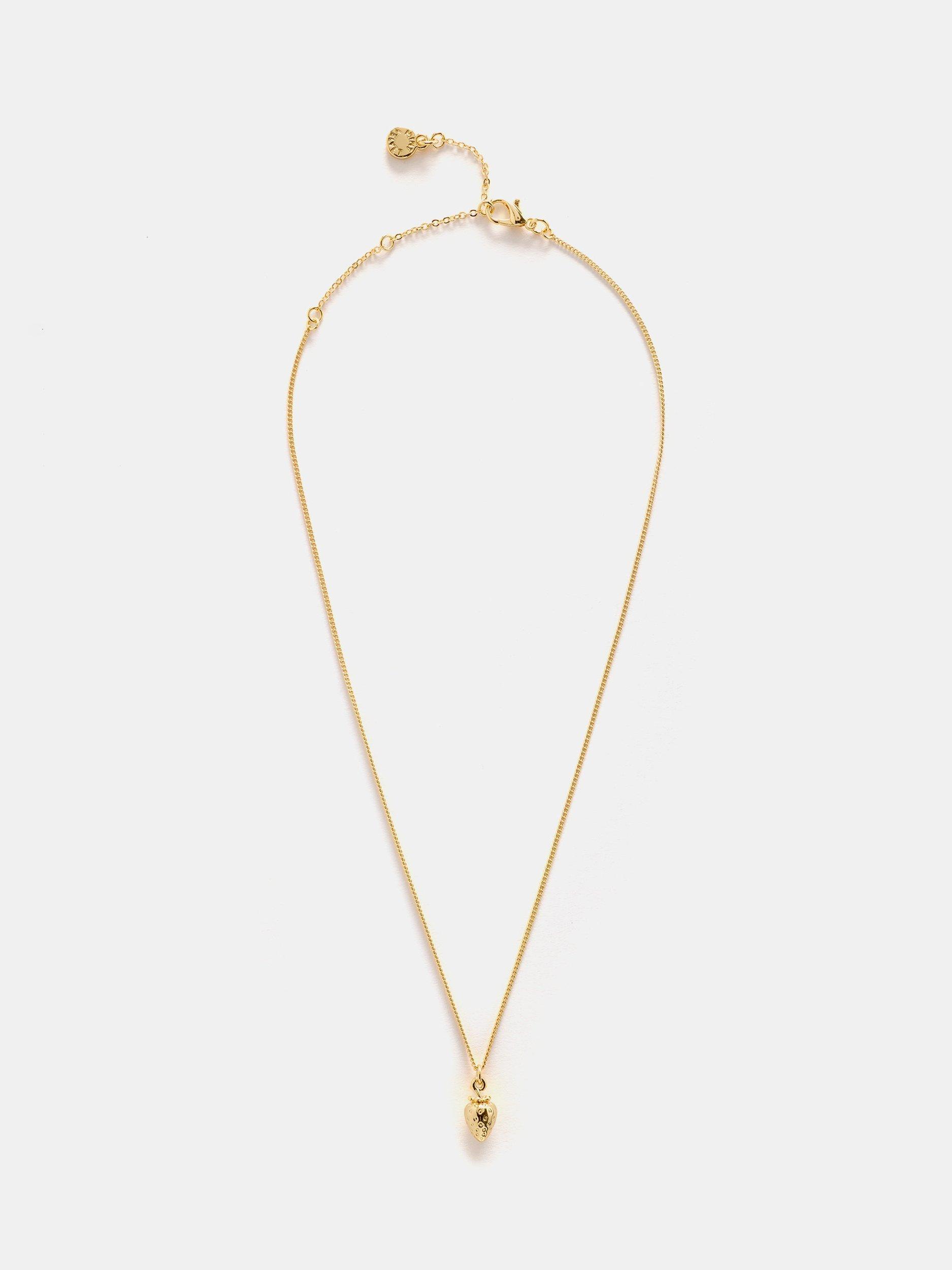 Mint Velvet Strawberry Charm Necklace, Gold