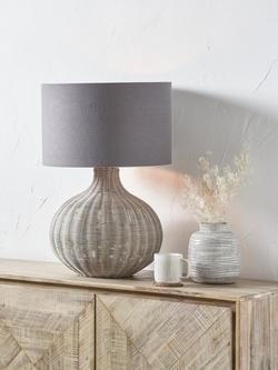 Pacific Allona Woven Rattan Table Lamp - view 2, Grey