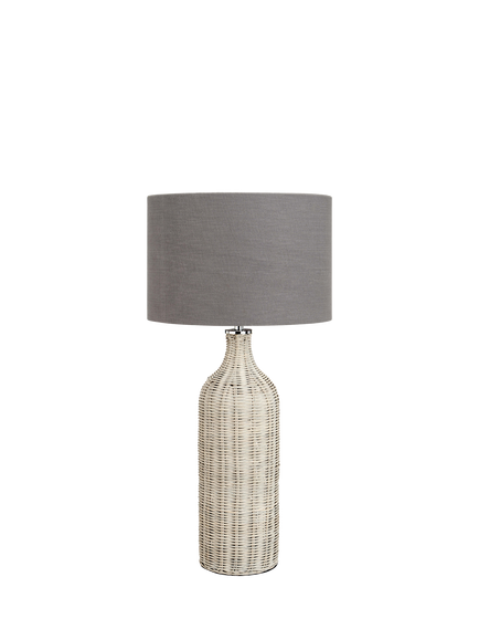 Pacific Anika Woven Rattan Table Lamp, Grey