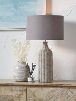 Pacific Anika Woven Rattan Table Lamp - view 2, Grey