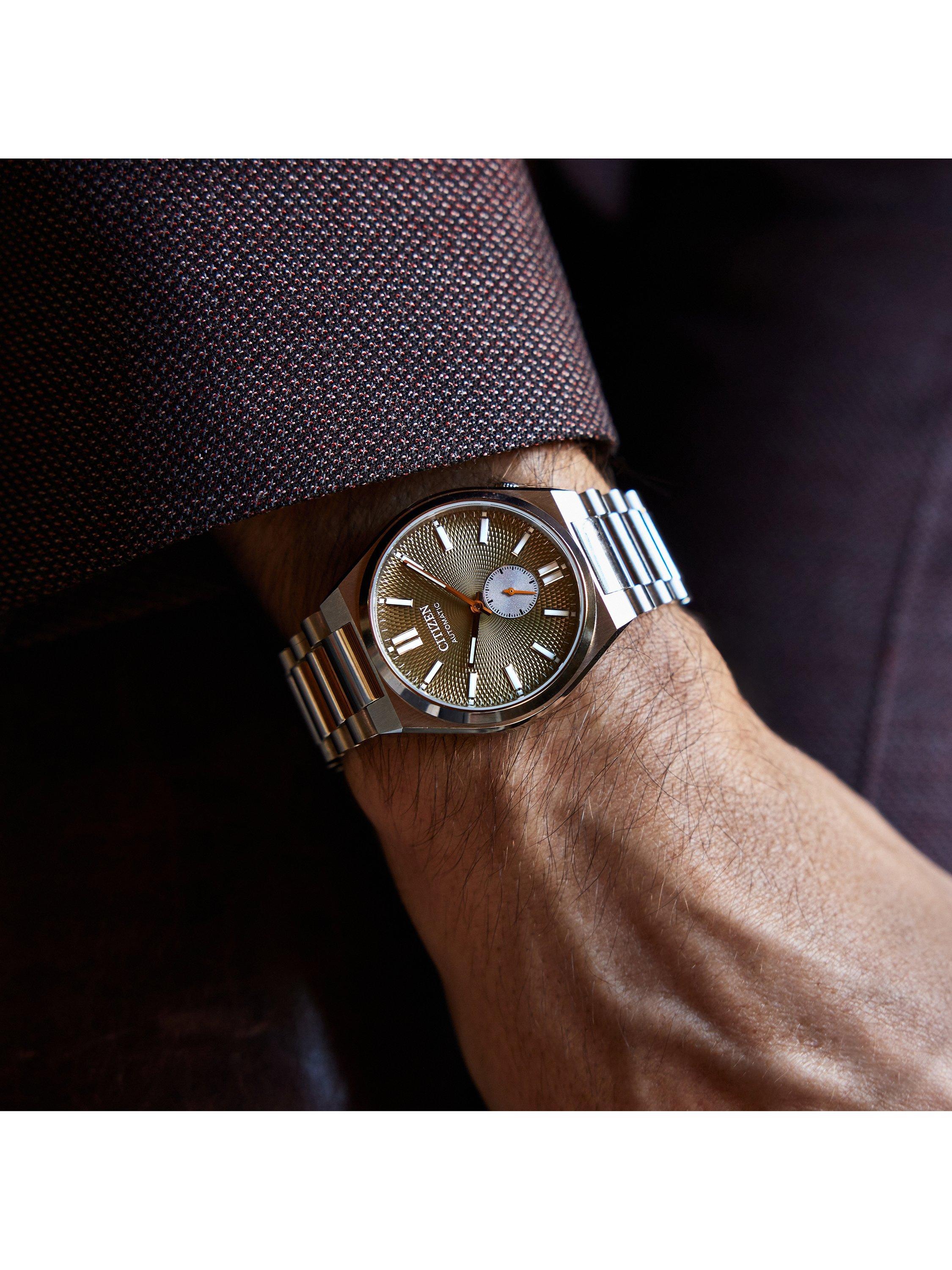 Product image 5 of 6, which shows Citizen Men's NK5010-51X Tsuyosa Small Seconds Bracelet Strap Watch, Green/Silver