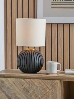 Pacific Ezekiel Terracotta Table Lamp - view 2, Black