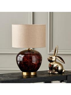 Pacific Lucien Glass Table Lamp, Brown - view 2, Brown