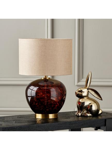 Pacific Lucien Glass Table Lamp, Brown - view 2, Brown