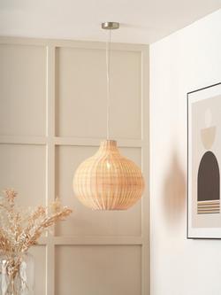 Pacific Allona Woven Rattan Pendant Ceiling Light - view 2, Natural