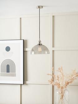 Pacific Cecilia Glass Dome Pendant Ceiling Light - view 2, Grey