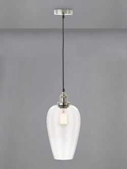 Pacific Clio Long Glass Shade Pendant Ceiling Light, Clear