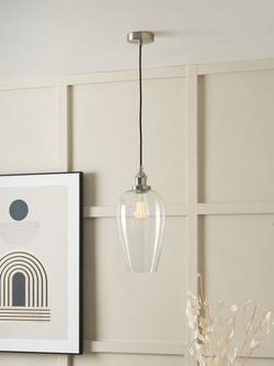 Pacific Clio Long Glass Shade Pendant Ceiling Light - view 2, Clear