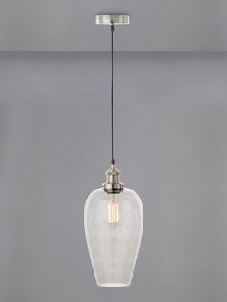 Pacific Clio Long Glass Shade Pendant Ceiling Light, Grey