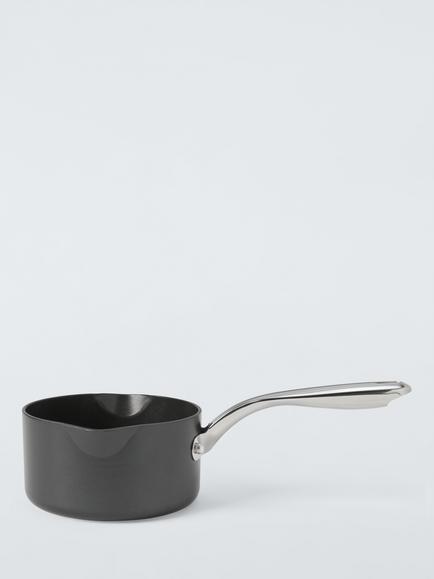 John Lewis 'The Pan' Aluminium Non-Stick Milk Pan, 14cm, Black