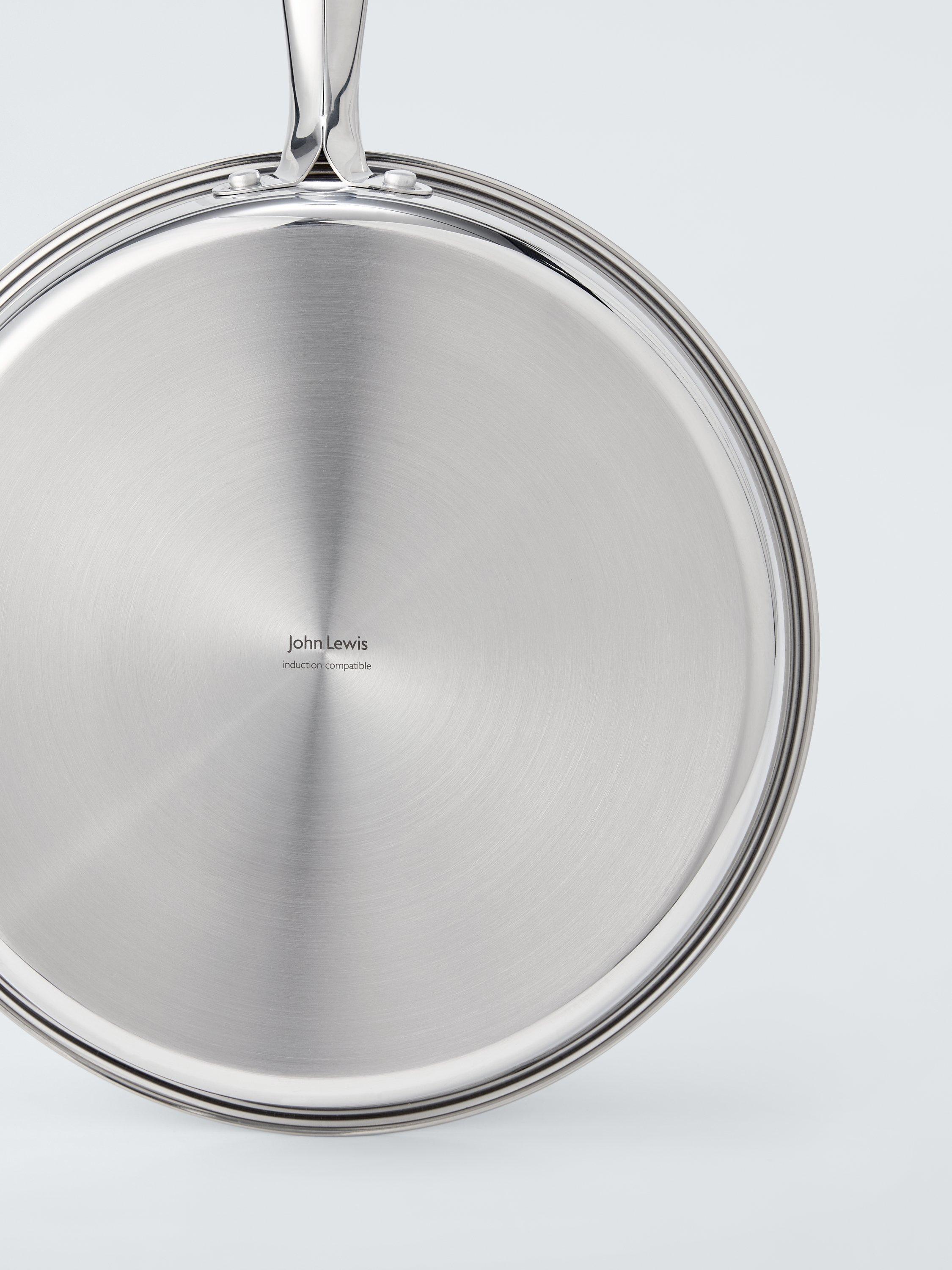 John Lewis 'The Pan' Stainless Steel Uncoated Frying Pan, 28cm