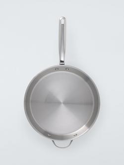 John Lewis 'The Pan' Stainless Steel Uncoated Frying Pan - view 2, Stainless Steel