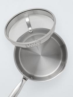 John Lewis 'The Pan' Stainless Steel Uncoated Saucepan & Lid Set, 3 Piece - view 2, Stainless Steel