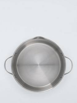 John Lewis 'The Pan' Stainless Steel Uncoated Casserole & Lid, 24cm - view 2, Stainless Steel