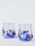 John Lewis Confetti Base Glass Tumbler, Set of 2, 260ml, Blue/Multi