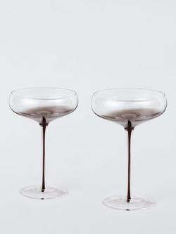 John Lewis Black Centre Stem Coupe Cocktail Glass, Set of 2, 280ml, 