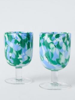 John Lewis Confetti Wine Glass, Set of 2, 350ml, Green, 