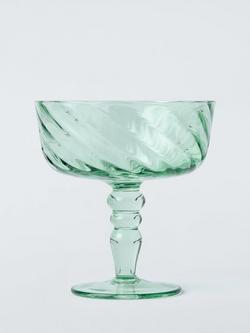 John Lewis Optic Swirl Coupe Cocktail Glass, Set of 2, 200ml, Jade - view 2, 
