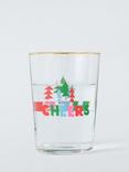 John Lewis Christmas 'Cheers' Glass Tumbler, 500ml, Clear/Multi