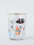 John Lewis Christmas Cats Glass Tumbler, 500ml, Clear/Multi