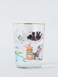 John Lewis Christmas Cats Glass Tumbler, 500ml, Clear/Multi