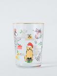 John Lewis Christmas Dogs Glass Tumbler, 500ml, Clear/Multi