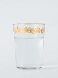 John Lewis Leaf Rim Glass Tumbler, 500ml, Clear/Gold
