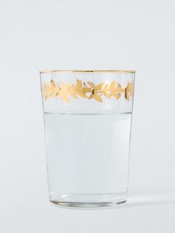 John Lewis Leaf Rim Glass Tumbler, 500ml, Clear/Gold - view 2, Clear