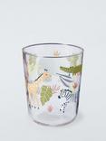 John Lewis Kids' Jungle Print Glass Tumbler, 380ml, Clear/Multi