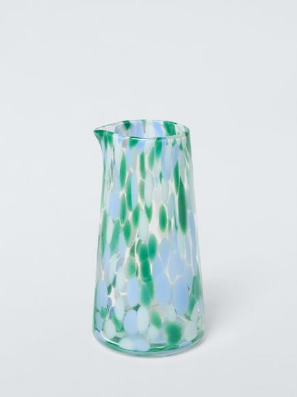 John Lewis Confetti Glass Carafe, 800ml, Green, 