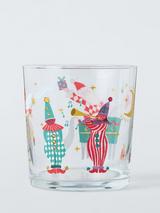 John Lewis Kids' Christmas Jester Elf Glass Tumbler, 400ml, Clear/Multi