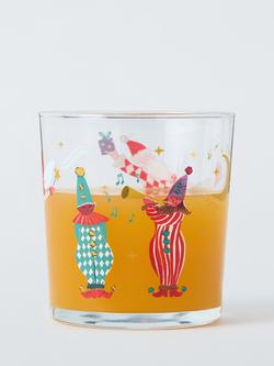 John Lewis Kids' Christmas Jester Elf Glass Tumbler, 400ml, Clear/Multi - view 2, Clear