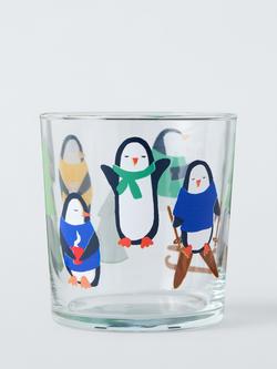 John Lewis Penguin Glass Tumbler, 400ml, Clear, Clear
