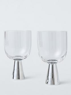 John Lewis Cone Silver Stem Wine Glass, Set of 2, 280ml, Clear, Clear