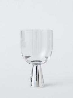 John Lewis Cone Silver Stem Wine Glass, Set of 2, 280ml, Clear - view 2, Clear