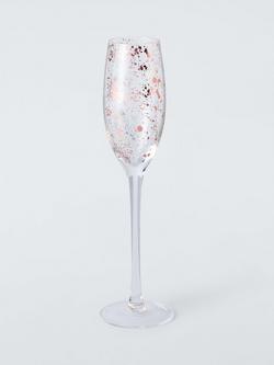 John Lewis Copper Metallic Splatter Glass Champagne Flute, 200ml, Clear, Clear