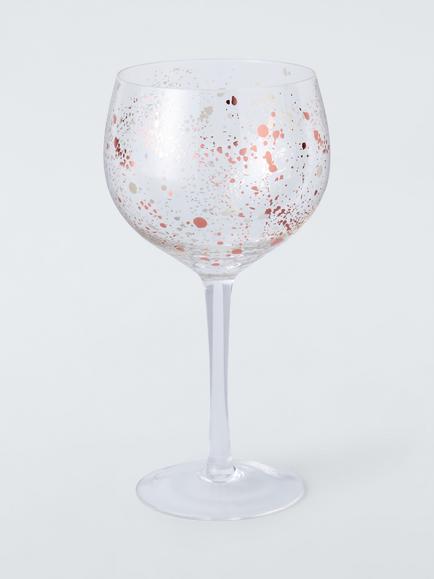 John Lewis Copper Metallic Splatter Gin Cocktail Balloon Glass, 700ml, Clear, Clear