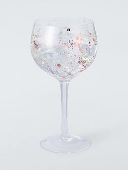 John Lewis Copper Metallic Splatter Gin Cocktail Balloon Glass, 700ml, Clear - view 2, Clear