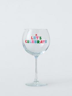 John Lewis 'Let's Celebrate' Gin Glass, 650ml, Clear, Clear