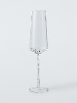 John Lewis Twisted Stem Glass Champagne Flute, Set of 2, 545ml, Clear - view 2, Clear