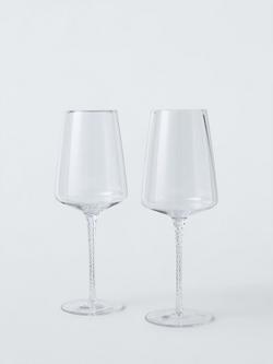 John Lewis Twisted Stem Wine Glass, Set of 2, 280ml, Clear, Clear