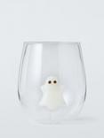 John Lewis Halloween Ghost Glass Tumbler, 480ml, Clear/White