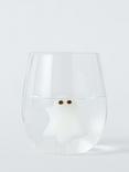 John Lewis Halloween Ghost Glass Tumbler, 480ml, Clear/White