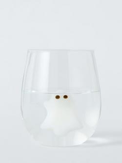 John Lewis Halloween Ghost Glass Tumbler, 480ml, Clear/White - view 2, 