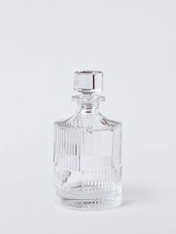 John Lewis Ribbed Cut Glass 1L Decanter & 2 Double Old Fashioned 260ml Tumblers Gift Set, Clear - view 2, Clear