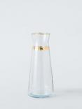 John Lewis Leaf Rim Glass Carafe, 1L, Clear/Gold
